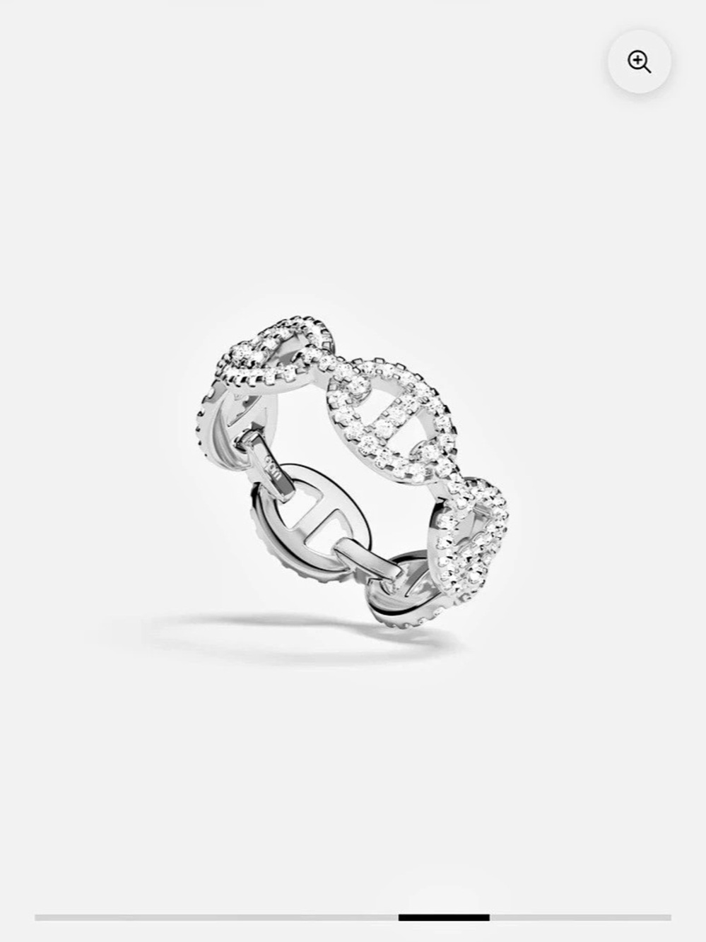 APM Monaco Marine Ring Crystal Silver Size 52
